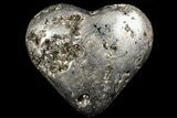 Polished Pyrite Heart - Peru #66494-1